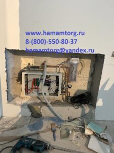 парогенератор для турецкой бани в техническом помещении